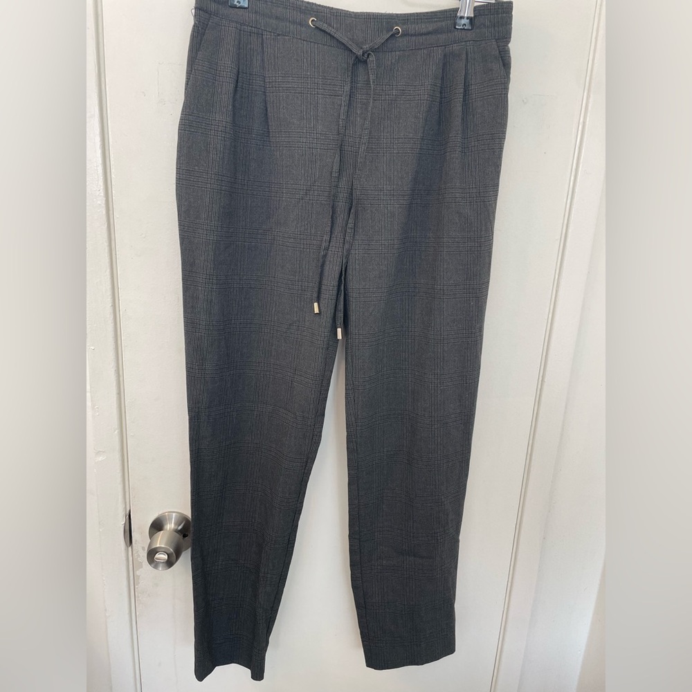 Dark Gray Drawstring Dress Pants